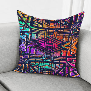 Ethnic Aztec Grunge Trippy Print Pillow Cover