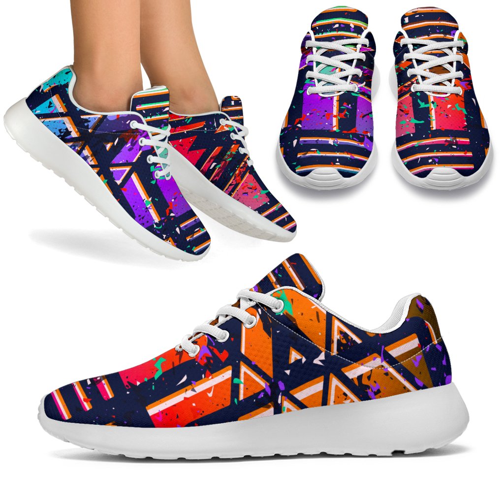 Ethnic Aztec Grunge Trippy Print Sport Shoes GearFrost