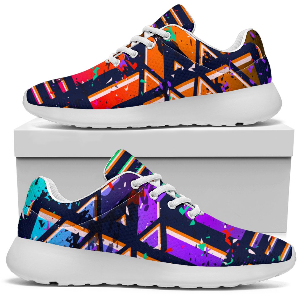 Ethnic Aztec Grunge Trippy Print Sport Shoes GearFrost