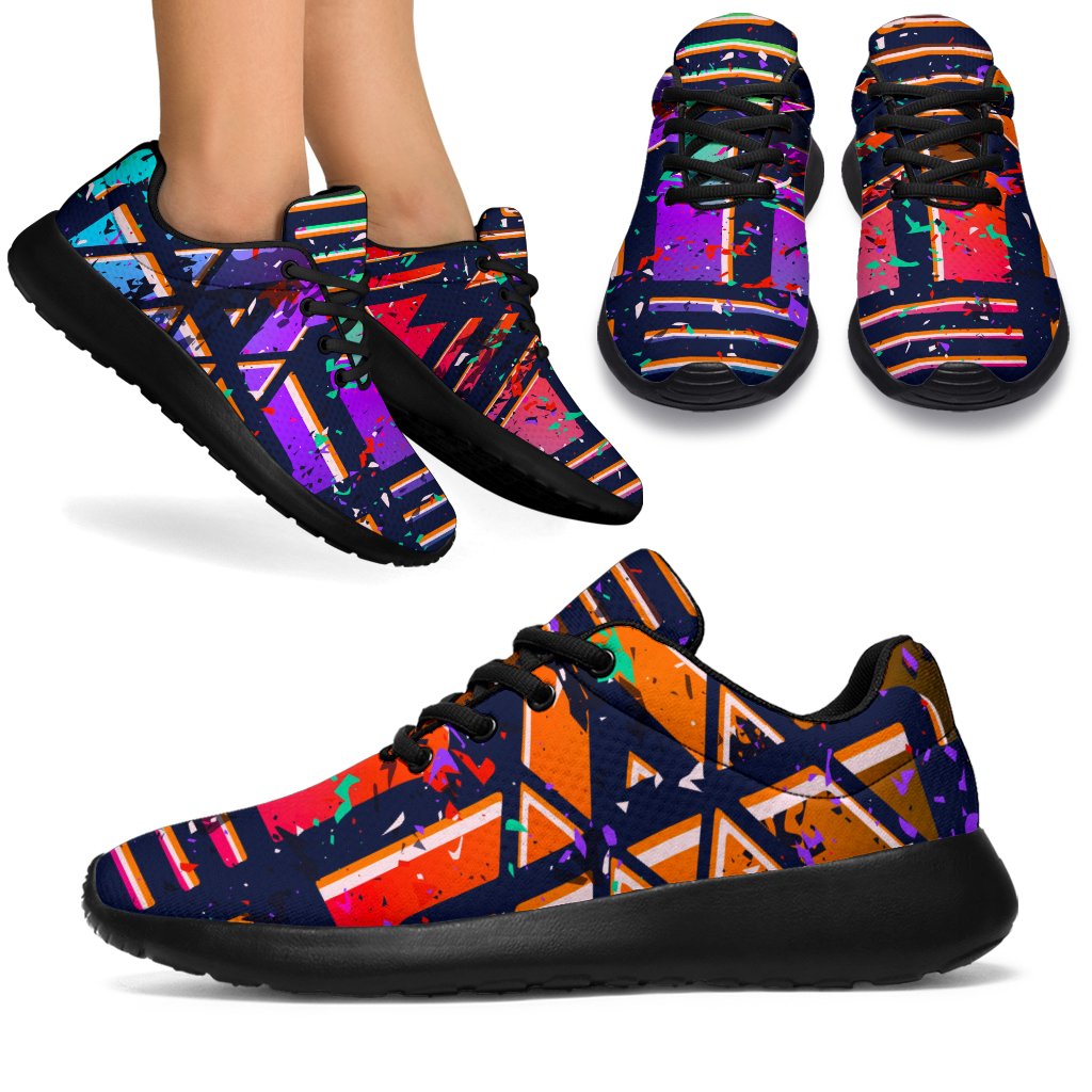 Ethnic Aztec Grunge Trippy Print Sport Shoes GearFrost