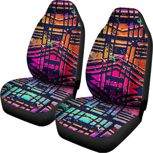 Ethnic Aztec Grunge Trippy Print Universal Fit Car Seat Covers