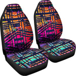 Ethnic Aztec Grunge Trippy Print Universal Fit Car Seat Covers