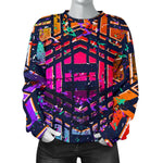 Ethnic Aztec Grunge Trippy Print Women's Crewneck Sweatshirt GearFrost