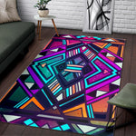 Ethnic Aztec Trippy Print Area Rug GearFrost