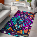 Ethnic Aztec Trippy Print Area Rug GearFrost