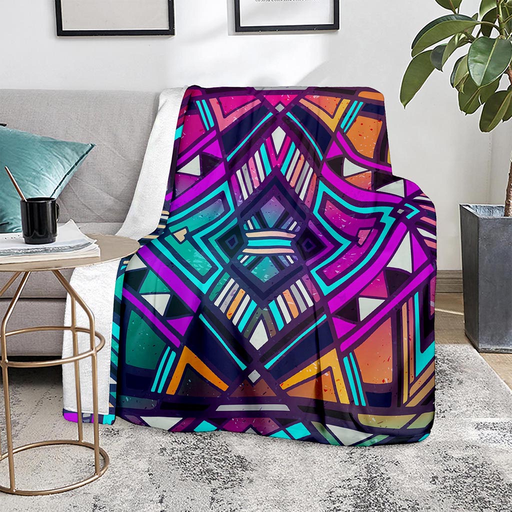 Ethnic Aztec Trippy Print Blanket