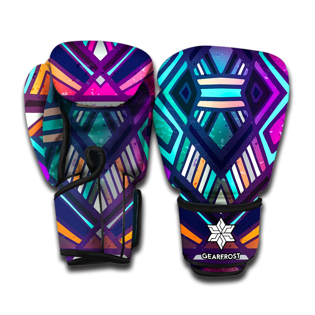 Ethnic Aztec Trippy Print Boxing Gloves