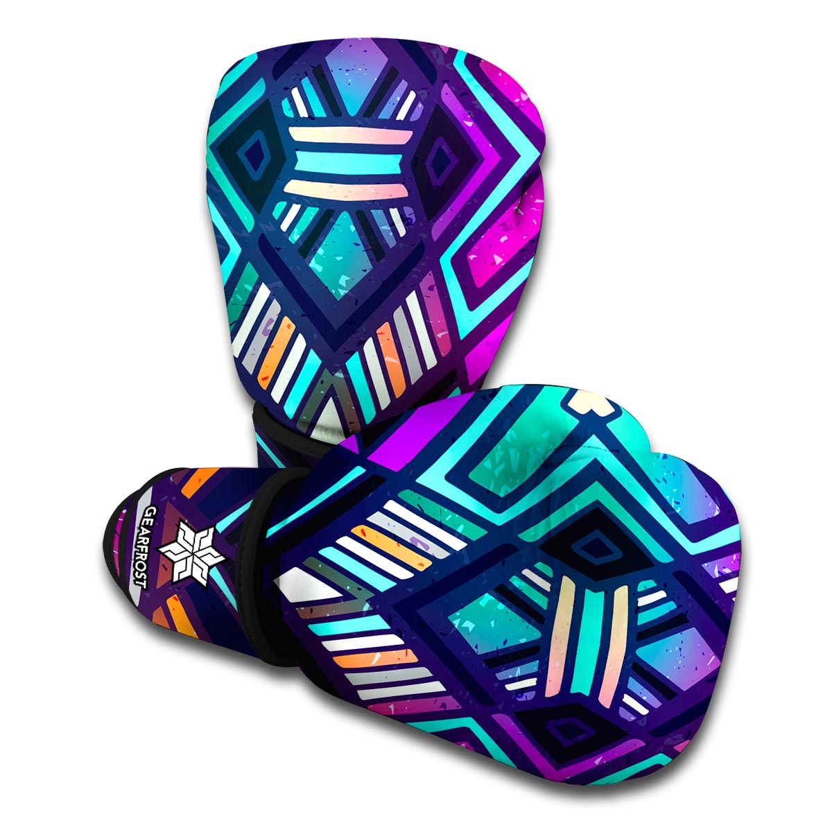 Ethnic Aztec Trippy Print Boxing Gloves