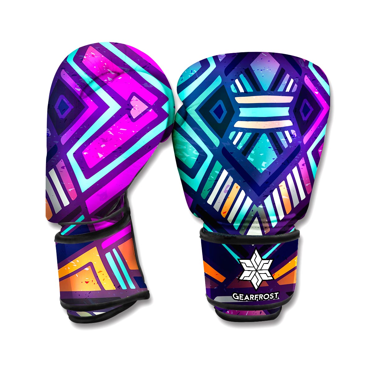 Ethnic Aztec Trippy Print Boxing Gloves