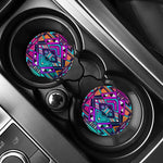 Ethnic Aztec Trippy Print Car Coasters