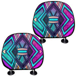 Ethnic Aztec Trippy Print Car Headrest Covers