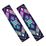 Ethnic Aztec Trippy Print Car Seat Belt Covers