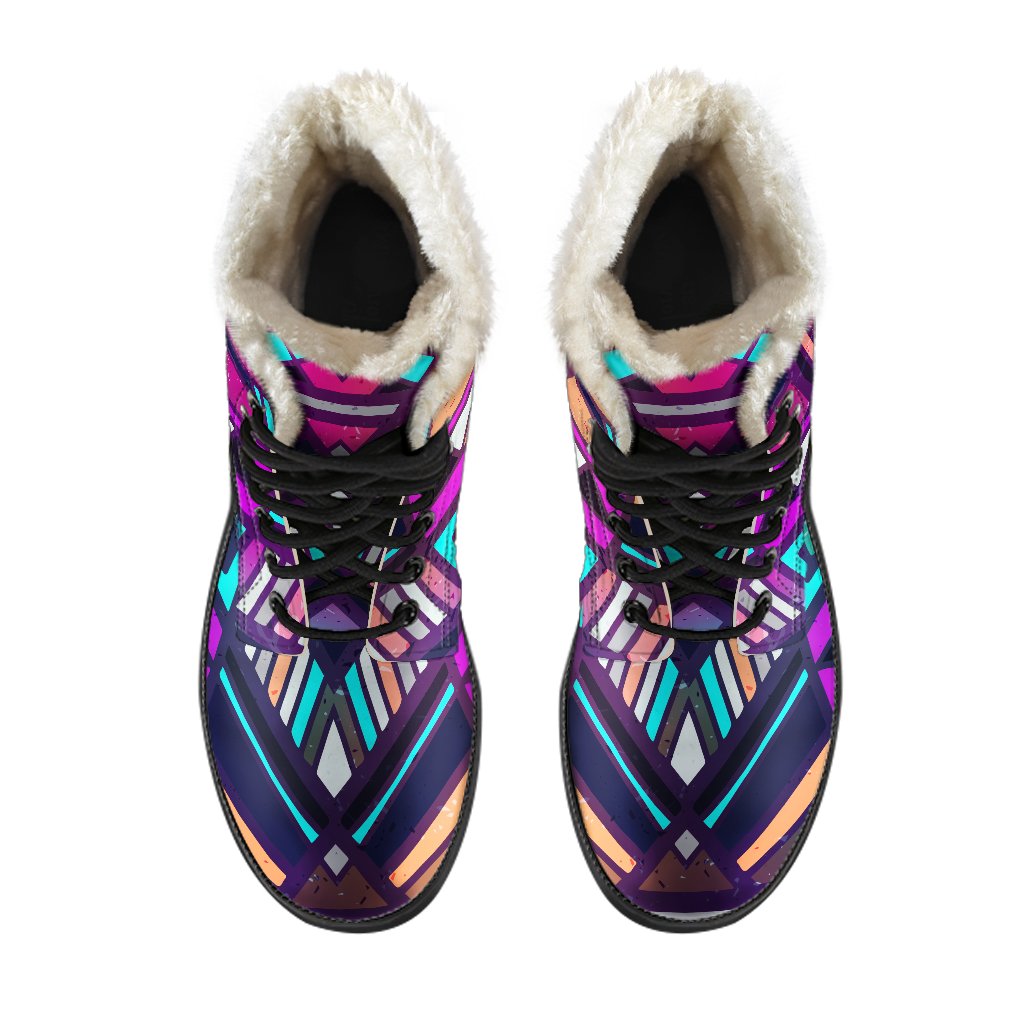 Ethnic Aztec Trippy Print Comfy Boots GearFrost