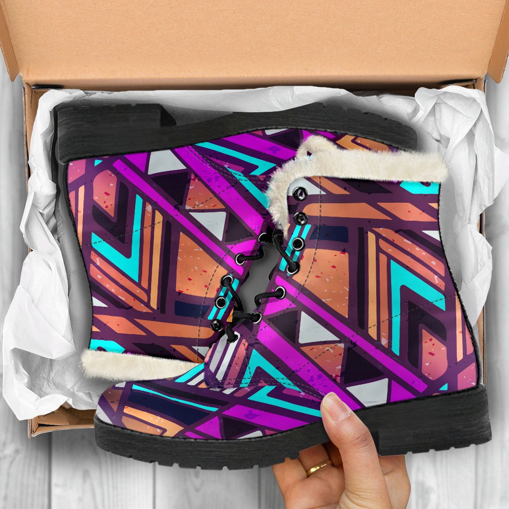 Ethnic Aztec Trippy Print Comfy Boots GearFrost