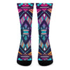 Ethnic Aztec Trippy Print Crew Socks