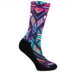 Ethnic Aztec Trippy Print Crew Socks