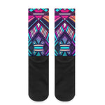 Ethnic Aztec Trippy Print Crew Socks