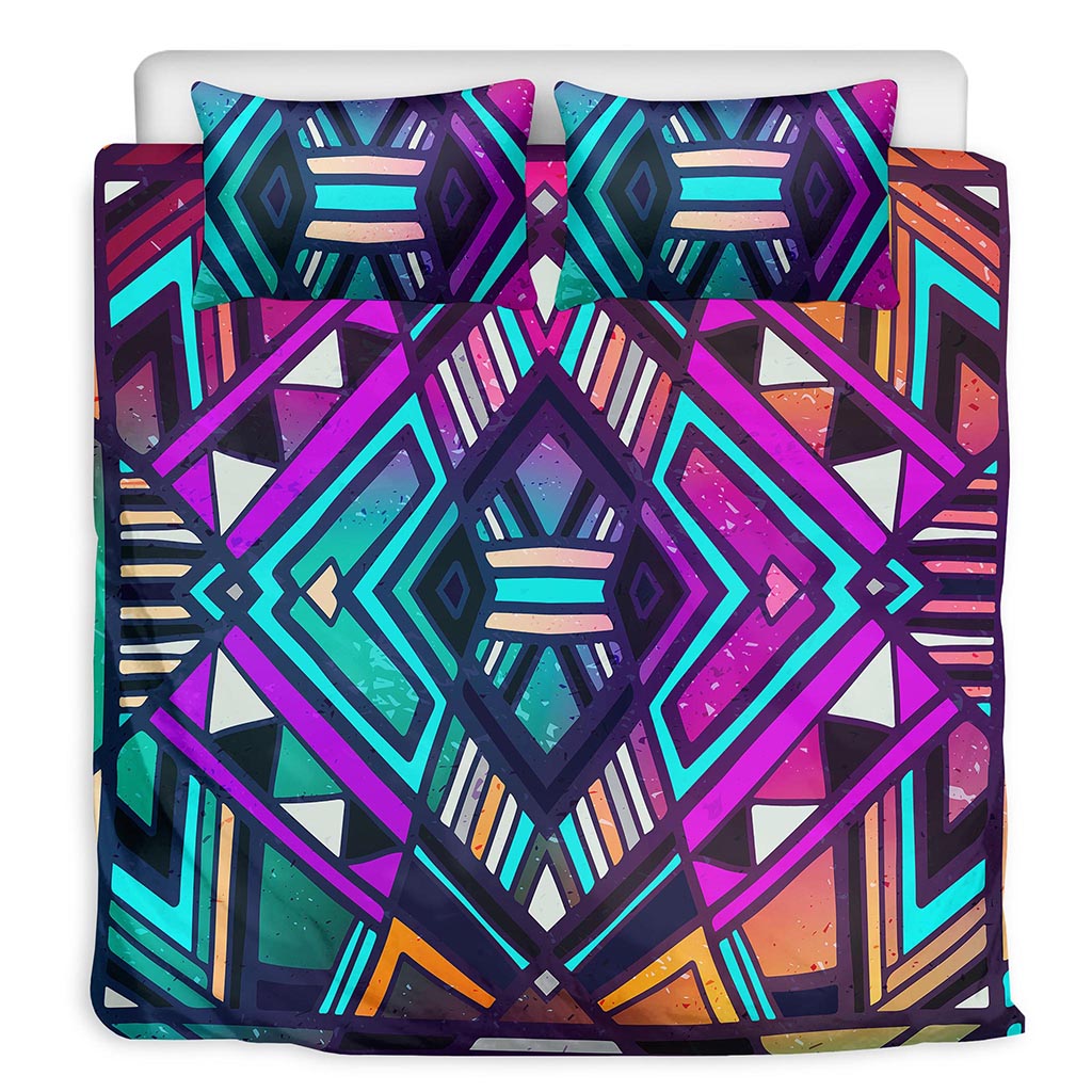 Ethnic Aztec Trippy Print Duvet Cover Bedding Set