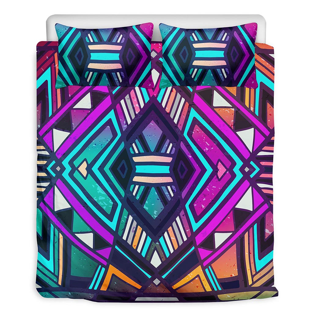 Ethnic Aztec Trippy Print Duvet Cover Bedding Set