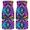 Ethnic Aztec Trippy Print Front and Back Car Floor Mats