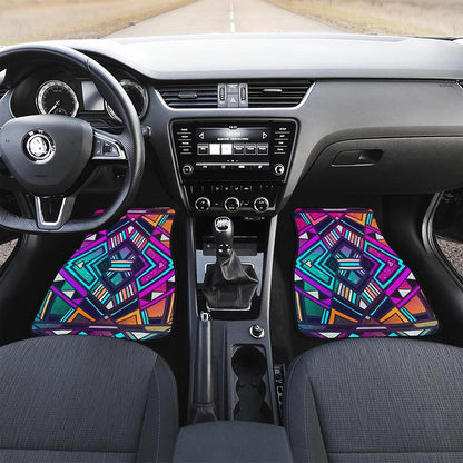 Ethnic Aztec Trippy Print Front Car Floor Mats