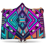 Ethnic Aztec Trippy Print Hooded Blanket