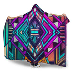 Ethnic Aztec Trippy Print Hooded Blanket