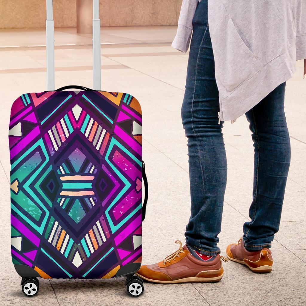 Ethnic Aztec Trippy Print Luggage Cover GearFrost