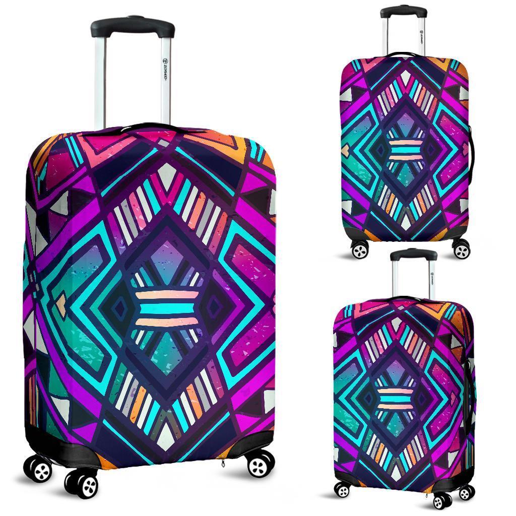 Ethnic Aztec Trippy Print Luggage Cover GearFrost