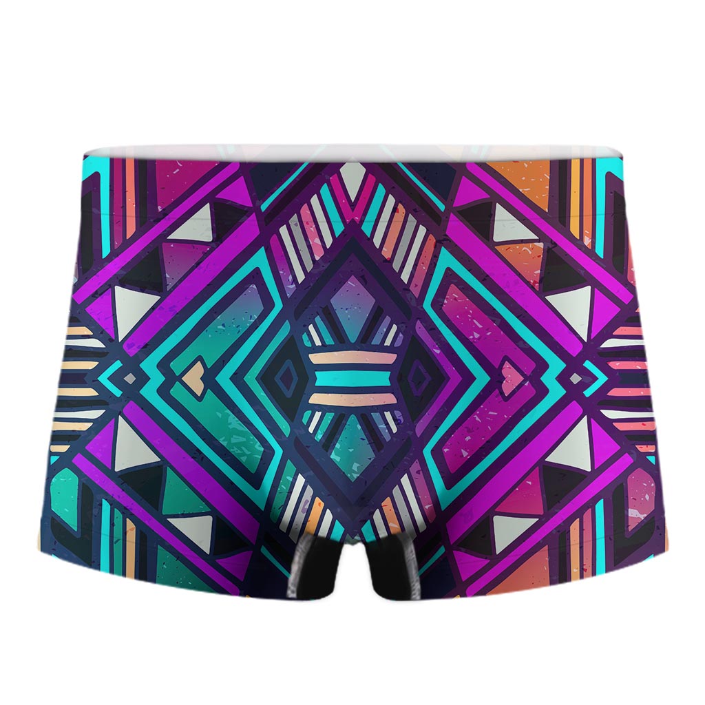 Ethnic Aztec Trippy Print Men's Boxer Briefs