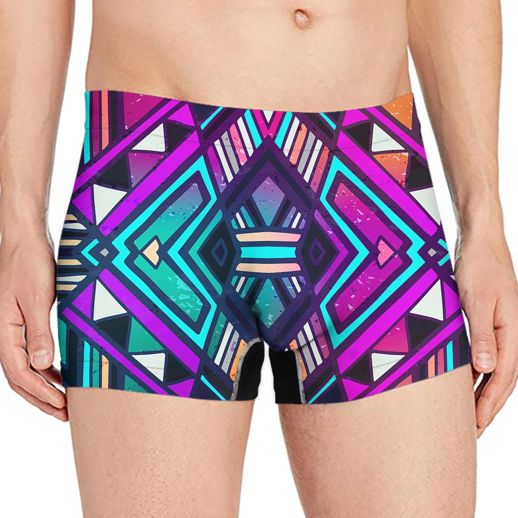 Ethnic Aztec Trippy Print Men's Boxer Briefs