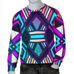 Ethnic Aztec Trippy Print Men's Crewneck Sweatshirt GearFrost