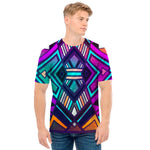 Ethnic Aztec Trippy Print Men's T-Shirt