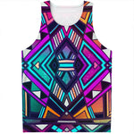 Ethnic Aztec Trippy Print Men's Tank Top