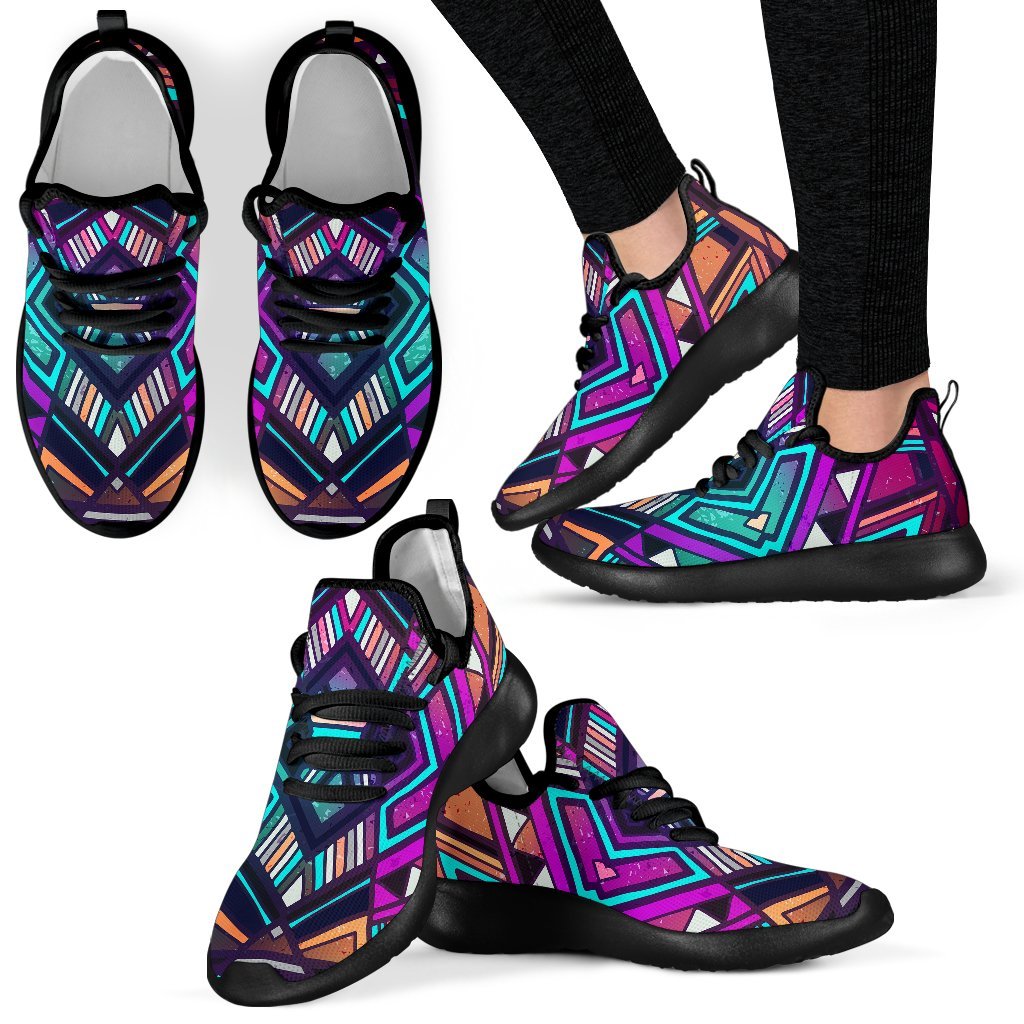 Ethnic Aztec Trippy Print Mesh Knit Shoes GearFrost