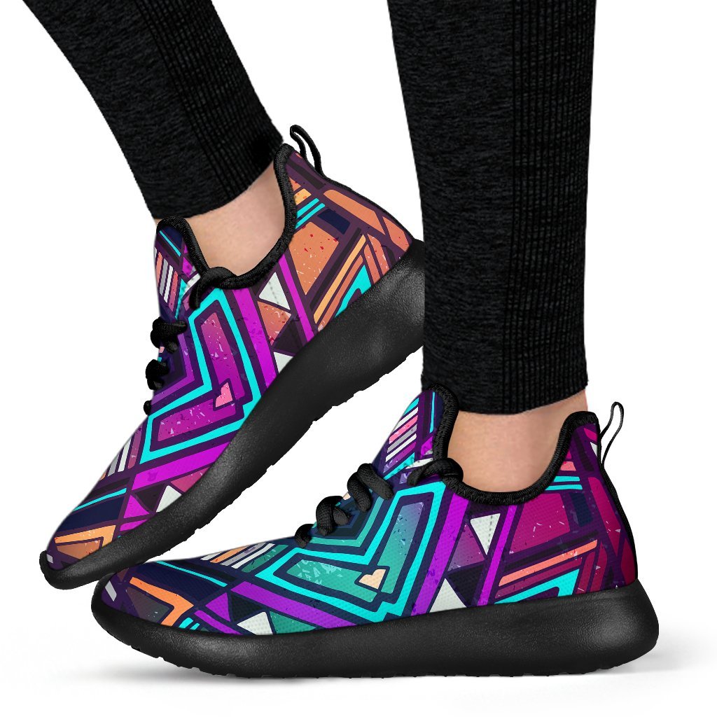 Ethnic Aztec Trippy Print Mesh Knit Shoes GearFrost