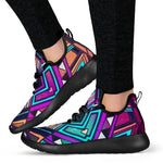 Ethnic Aztec Trippy Print Mesh Knit Shoes GearFrost