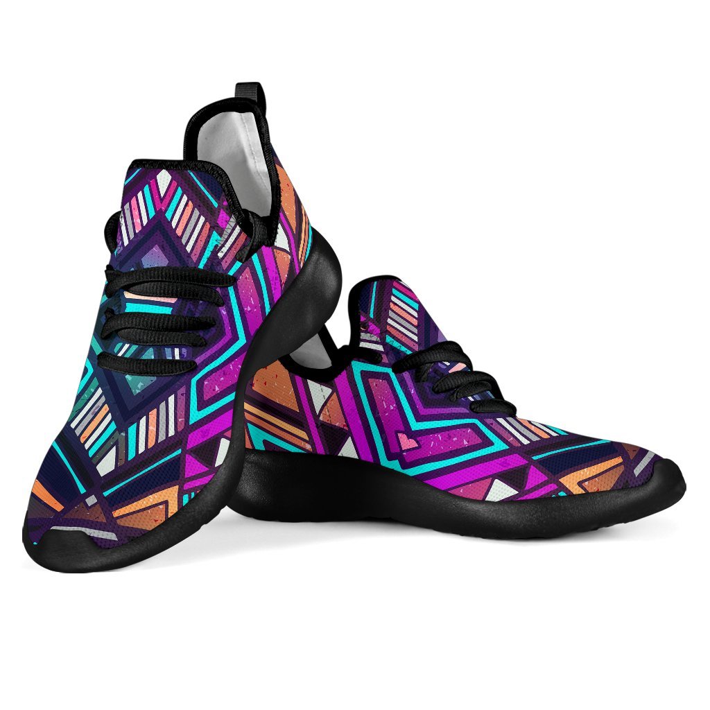 Ethnic Aztec Trippy Print Mesh Knit Shoes GearFrost