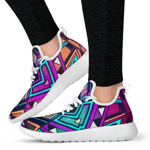 Ethnic Aztec Trippy Print Mesh Knit Shoes GearFrost