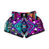 Ethnic Aztec Trippy Print Muay Thai Boxing Shorts