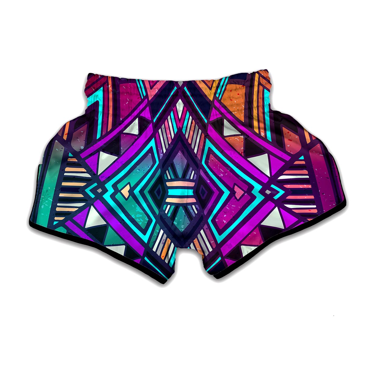 Ethnic Aztec Trippy Print Muay Thai Boxing Shorts