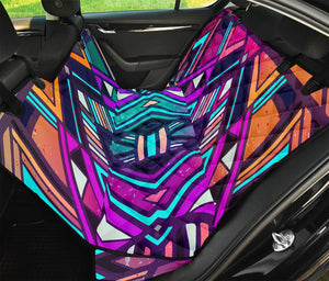 Ethnic Aztec Trippy Print Pet Car Back Seat Cover