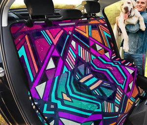 Ethnic Aztec Trippy Print Pet Car Back Seat Cover