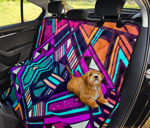 Ethnic Aztec Trippy Print Pet Car Back Seat Cover