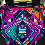 Ethnic Aztec Trippy Print Pet Car Back Seat Cover