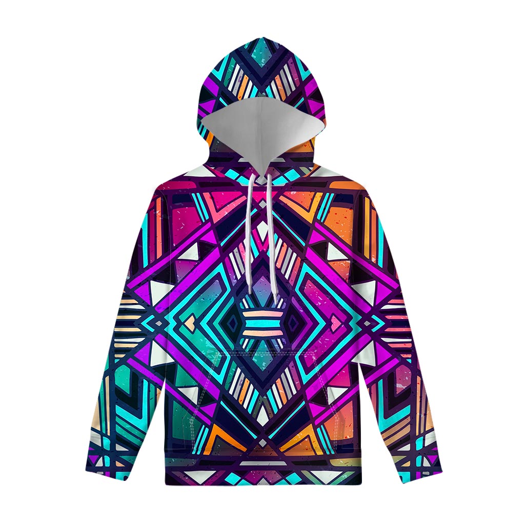 Ethnic Aztec Trippy Print Pullover Hoodie