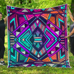 Ethnic Aztec Trippy Print Quilt