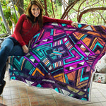 Ethnic Aztec Trippy Print Quilt