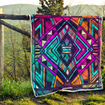 Ethnic Aztec Trippy Print Quilt