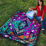 Ethnic Aztec Trippy Print Quilt